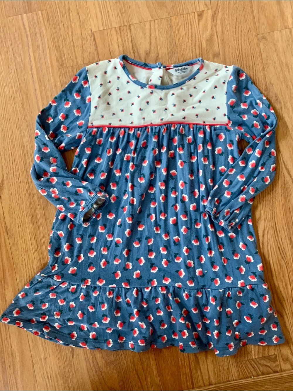 Baby Boden blue and red floral dress 18-24 mo